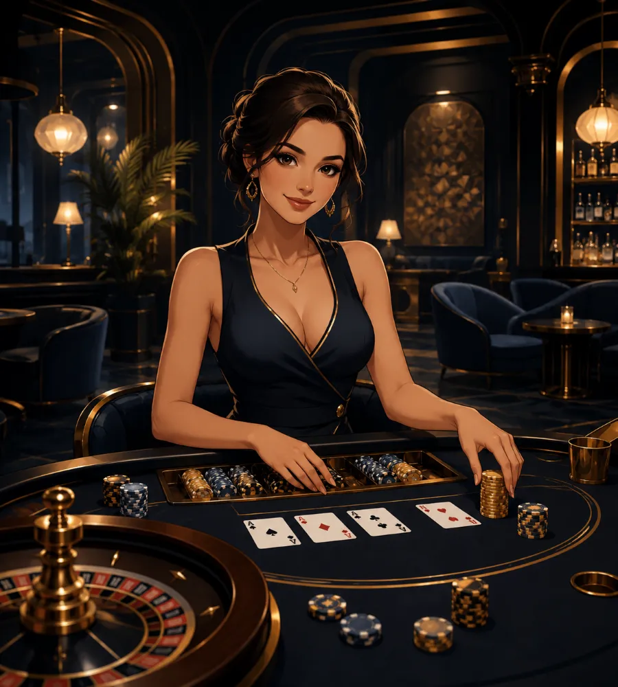 Golazzo Casino Live-Tisch mit Croupier in eleganter Lounge